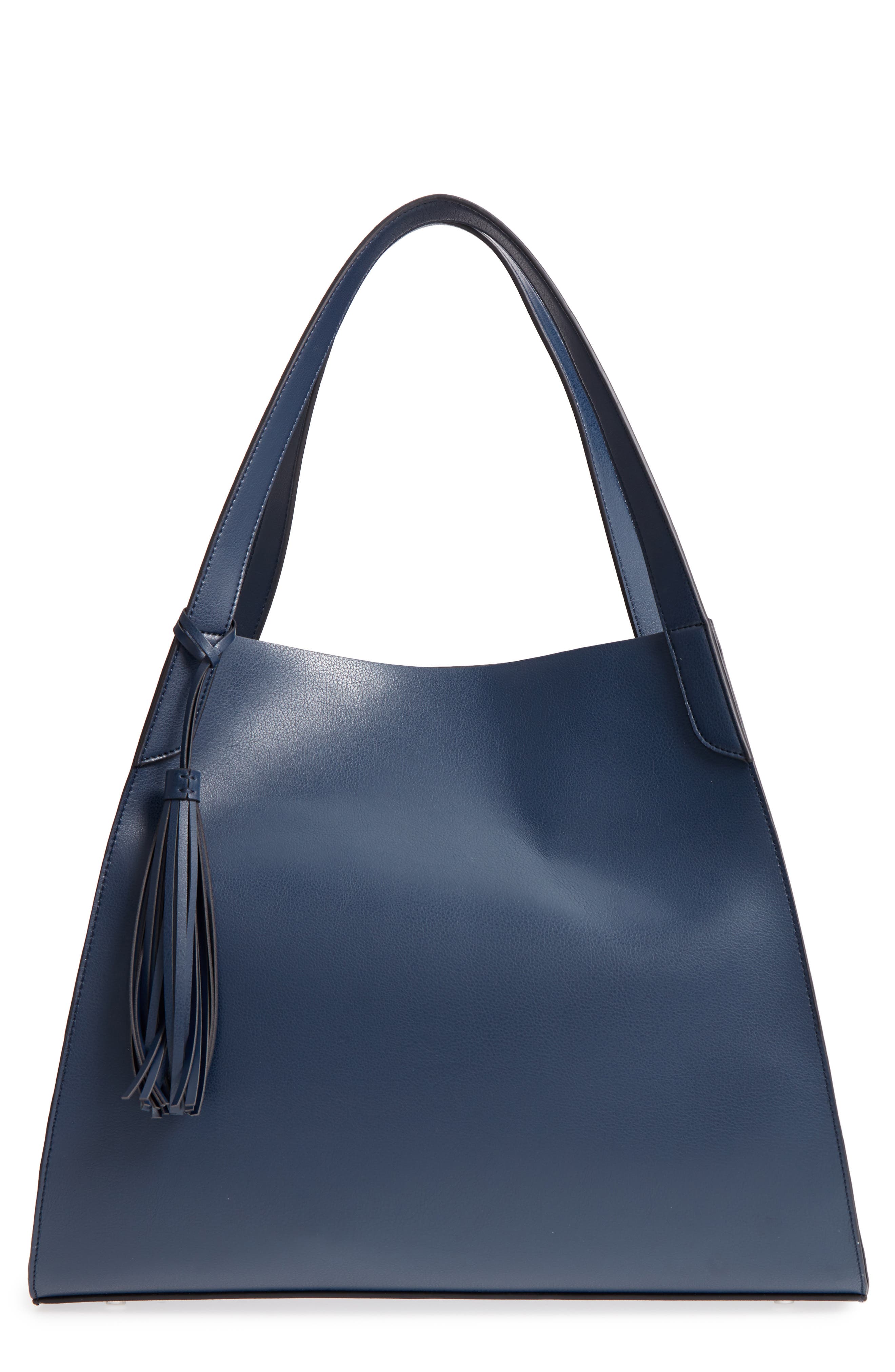 Leith Trapezoid Faux Leather Tote, Main, color, 