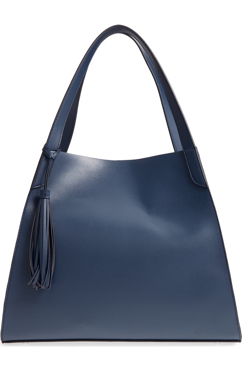 Leith Trapezoid Faux Leather Tote, Main, color,