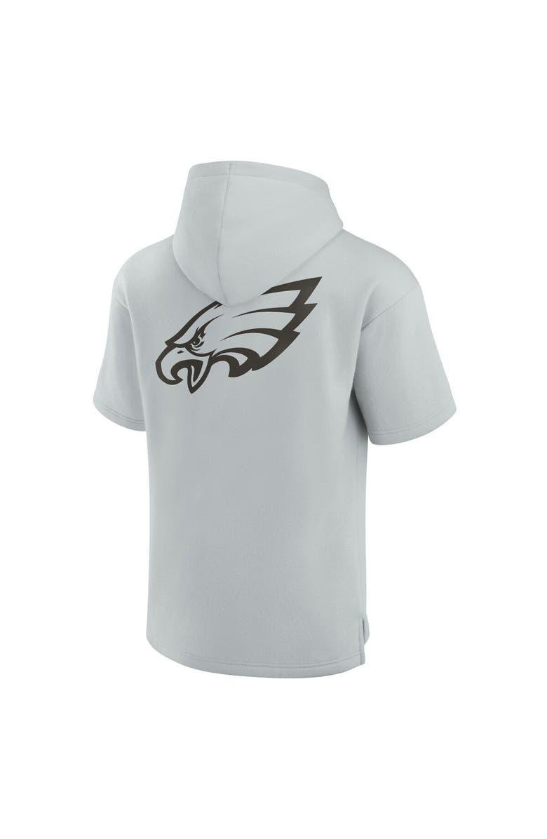 Fanatics Signature Unisex Fanatics Signature Gray Philadelphia Eagles Super Soft Fleece Short Sleeve Hoodie, Alternate, color,