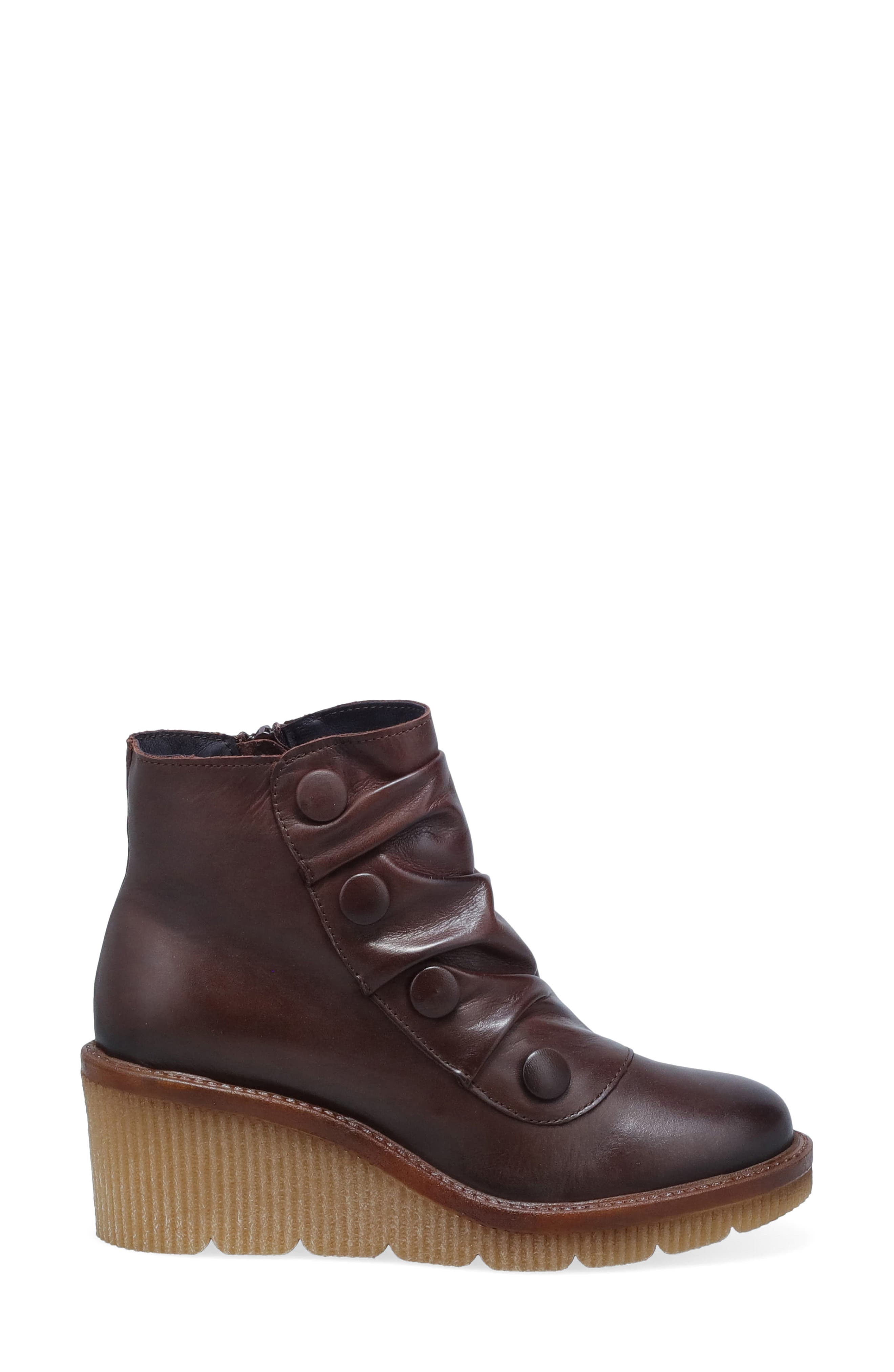 Alice Leather Wedge Bootie, Alternate, color, BROWN