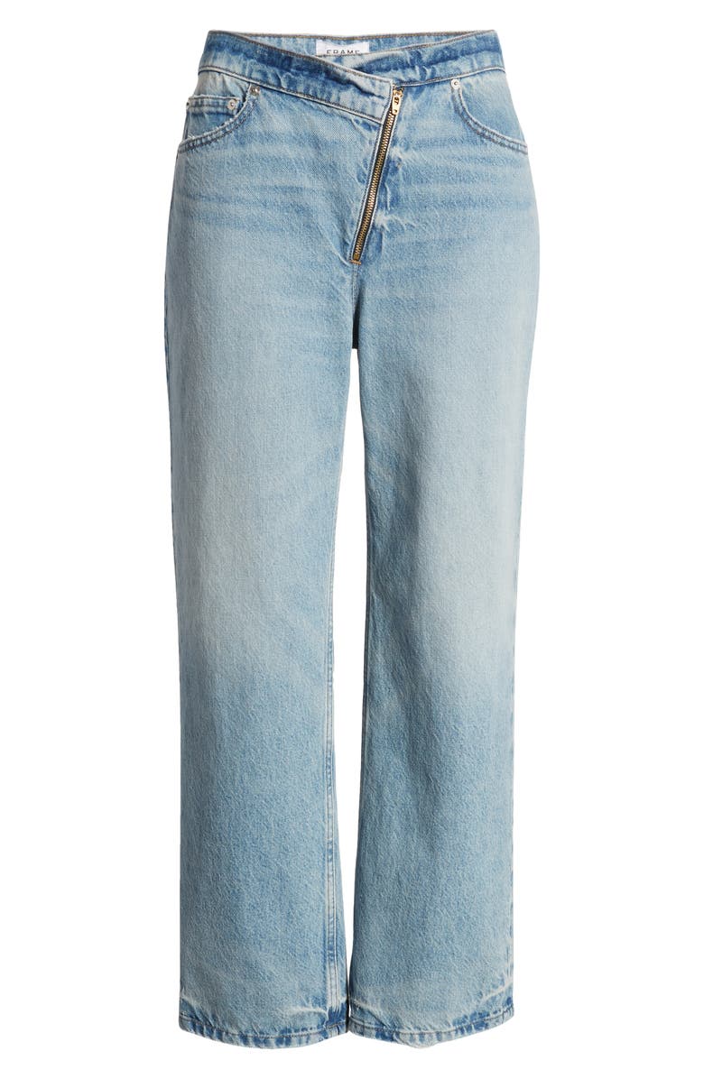 FRAME Le Jane Angled Zip Crop Relaxed Straight Leg Jeans, Alternate, color,