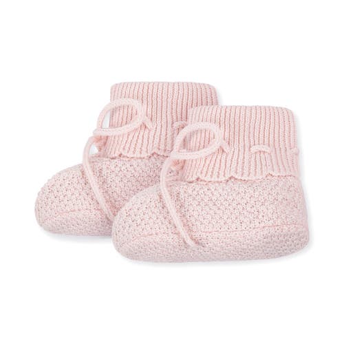 Hope & Henry Baby Organic Sweater Bonnet And Bootie Set, Infant In Pale Pink Bonnet Set