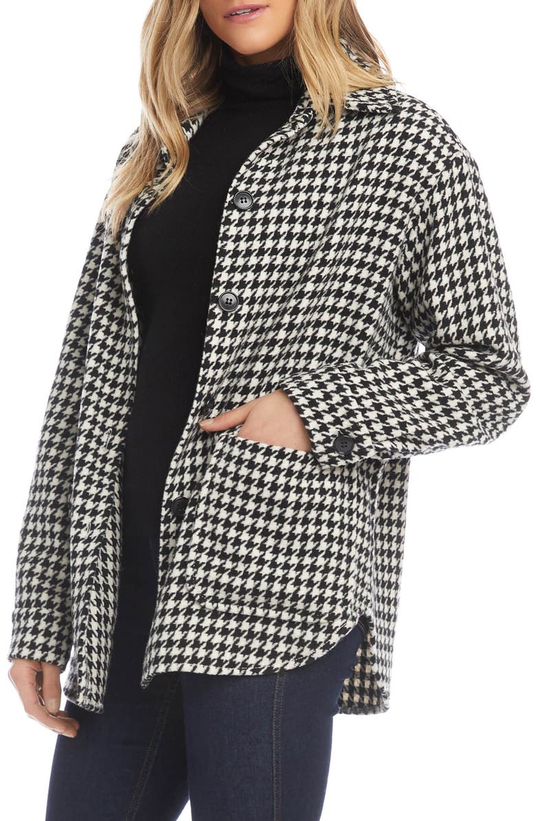 Karen Kane Houndstooth Shirt Jacket, Alternate, color, 