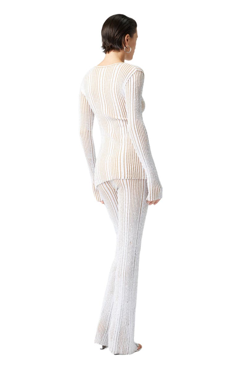 Missoni Ribbed Sweater Swith Sequins And Long Sleeves, Alternate, color, White 
Beige
