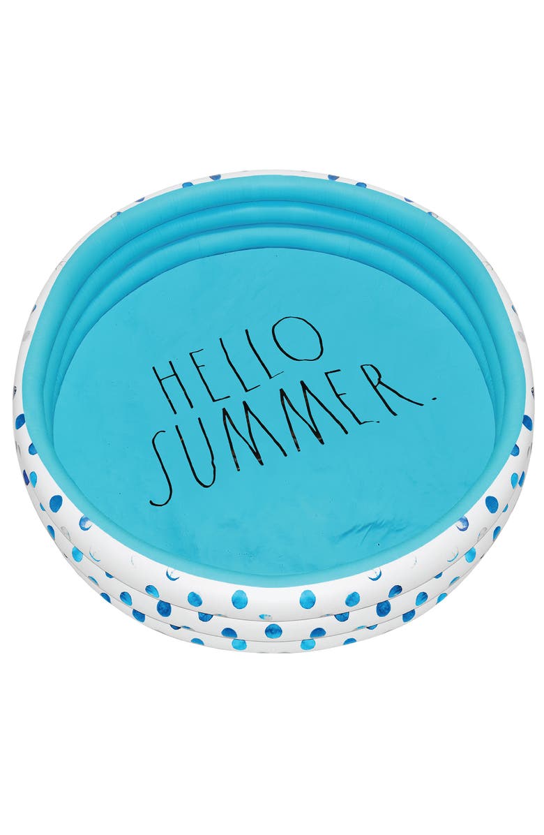 Rae Dunn Hello Summer Aqua Poka Dots 46" Mini Pool, Main, color, Blue