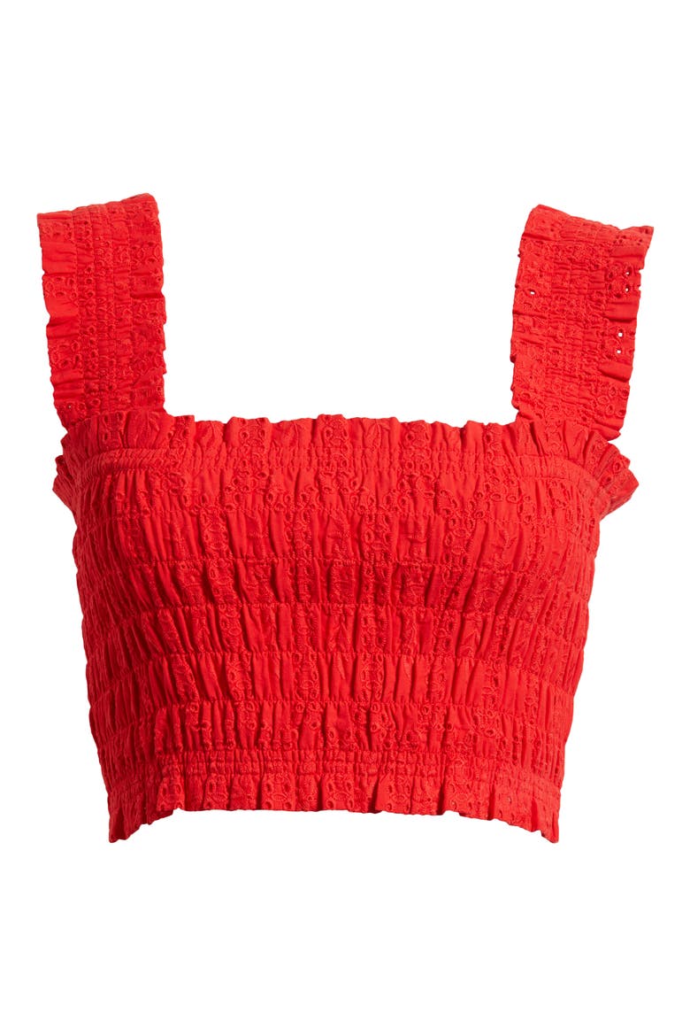 The Azalea Smocked Top, Alternate, color, RED