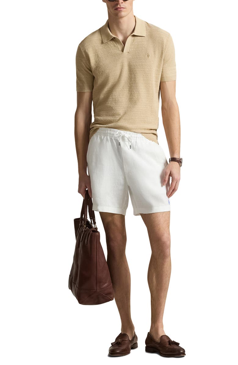 Polo Ralph Lauren Prepster Linen Shorts, Alternate, color, White