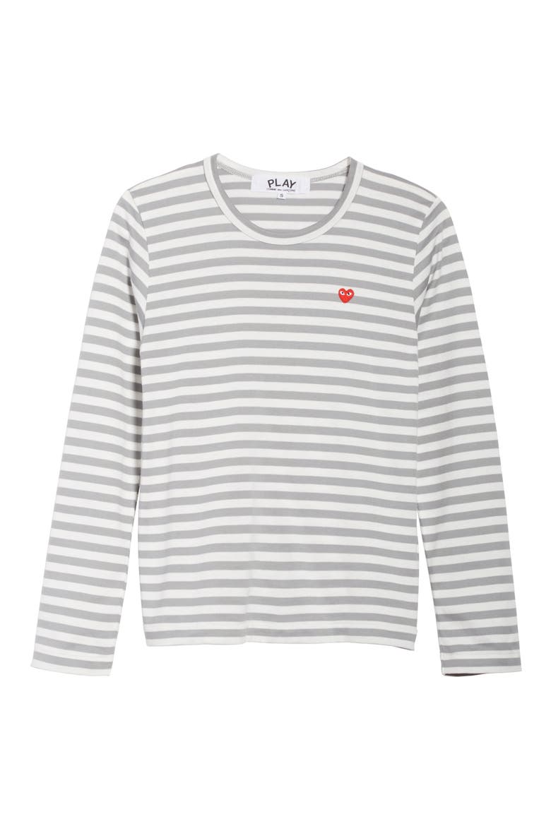 Stripe Long Sleeve T-Shirt, Alternate, color, GREY