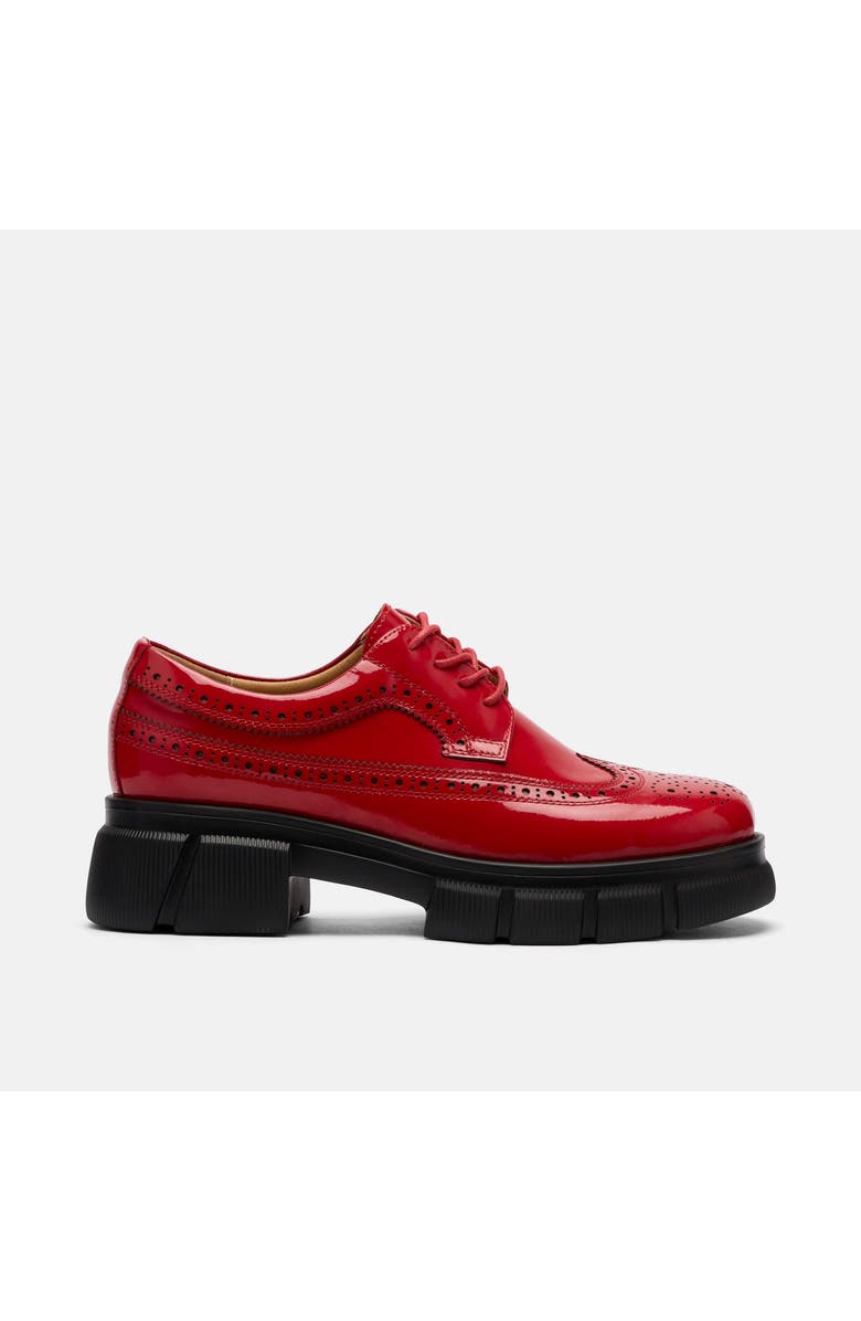 MARC NOLAN Ms. Alexander Leather Lug Wingtip Derby, Main, color, Red