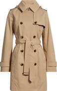 Michael Kors Classic Double Breasted Hooded Trench Coat