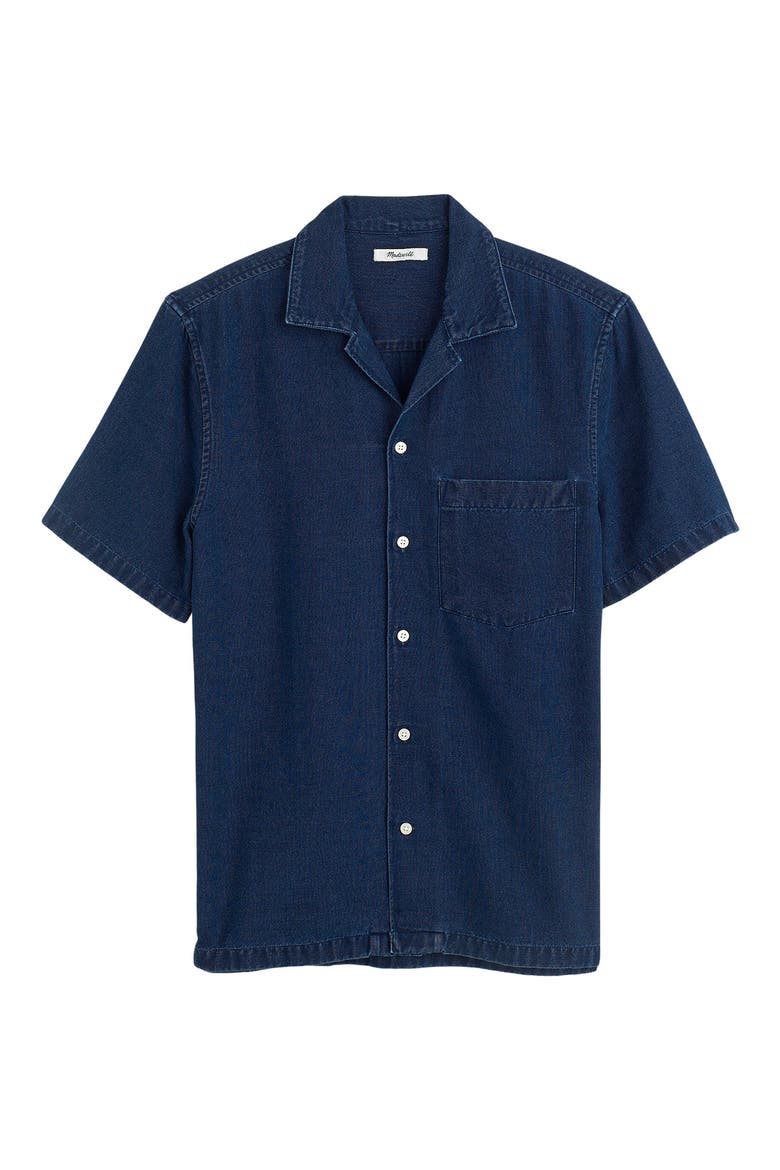 Indigo Dyed Camp Shirt, Alternate, color, DARK INDIGO