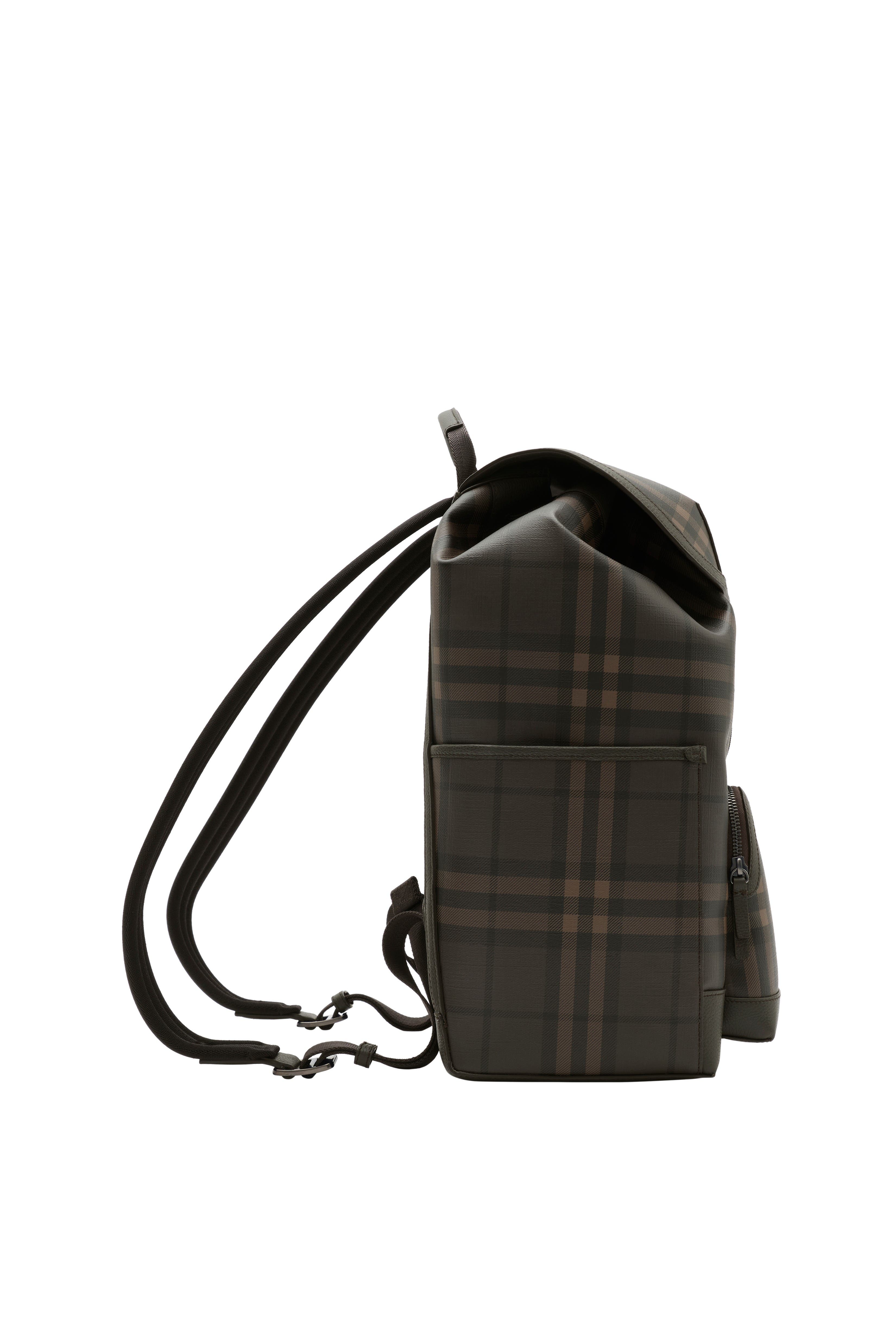 City Check Clip Backpack, Alternate, color, Dark brown
