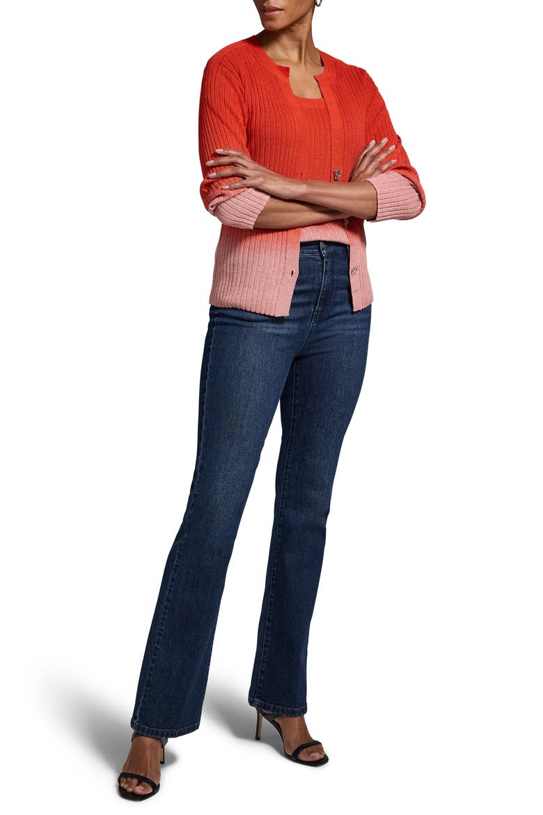 Ombrè Rib Cardigan, Alternate, color, PINK MULTI