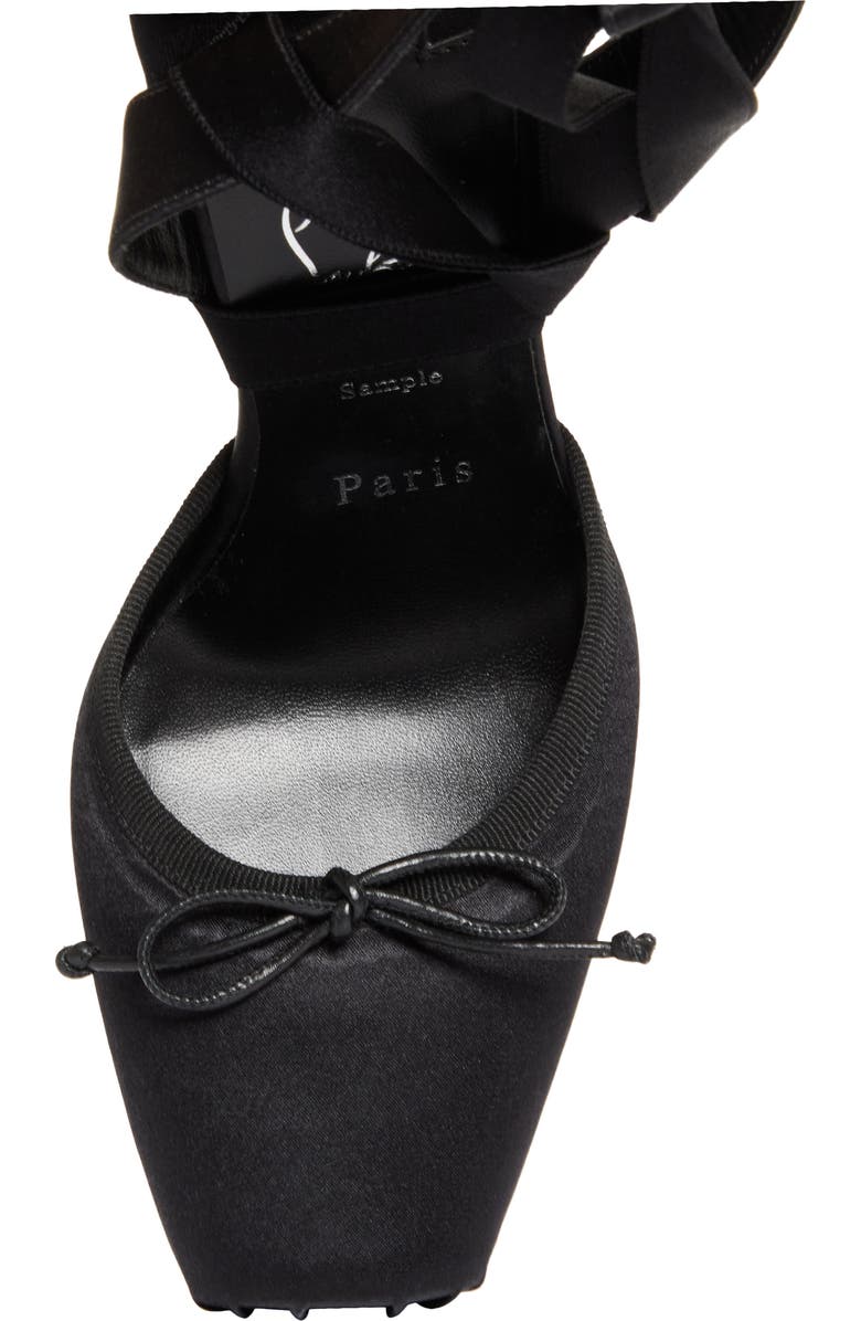 Christian Louboutin Cassia Lace-Up Slingback Pump, Alternate, color, Black/ Lin Black