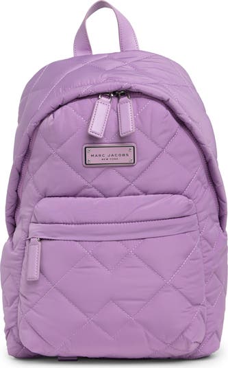 NWT 2024 Authentic Marc Jacobs Quilted Nylon Backpack In Purple Color