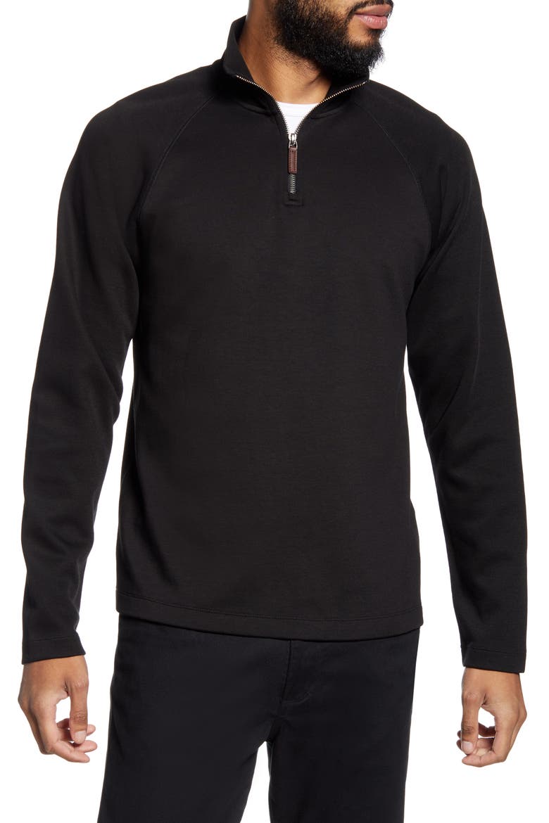 Quarter Zip Pullover, Main, color, BLACK