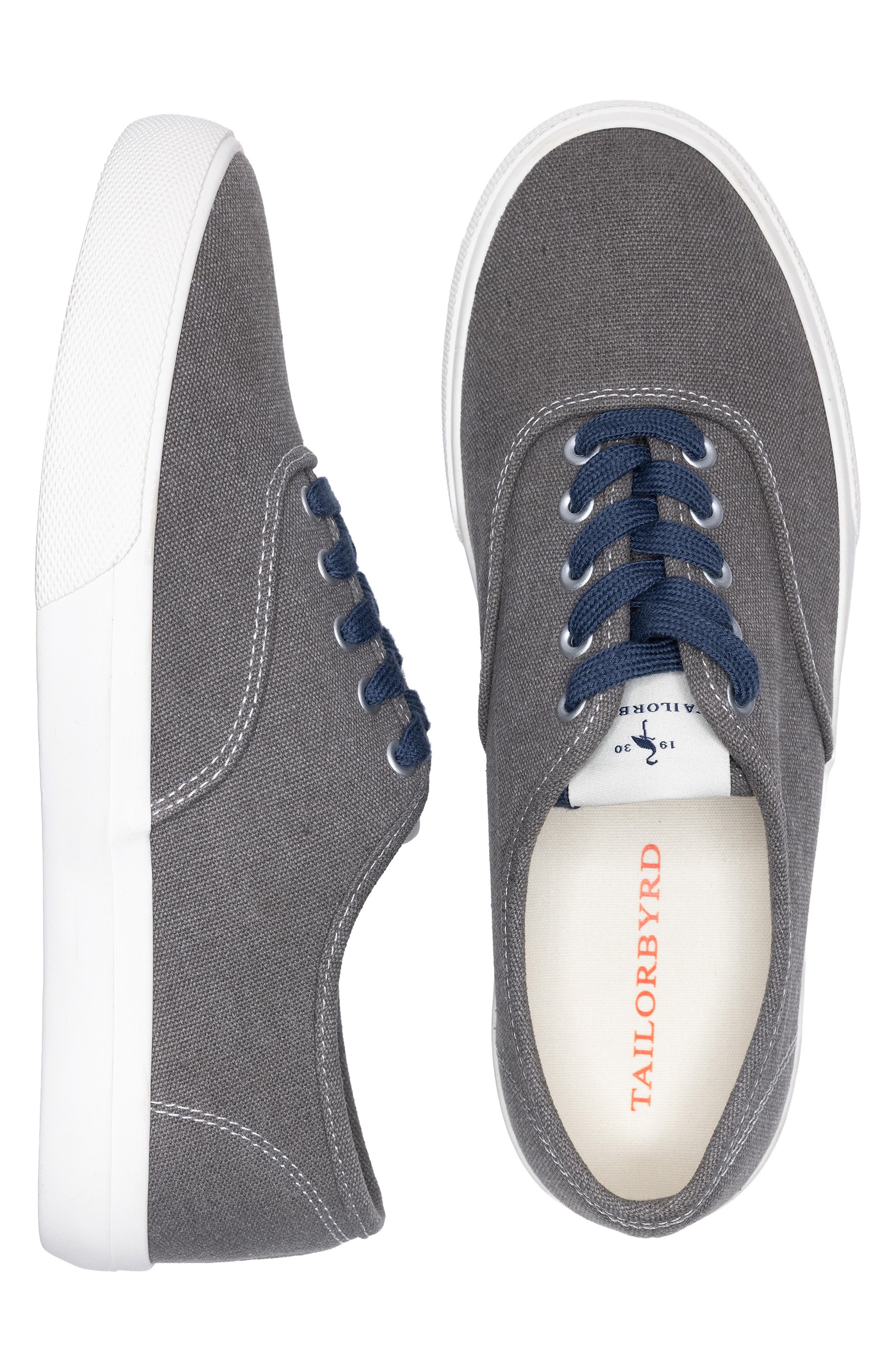 TailorByrd Luke Washed Canvas Sneaker, Alternate, color, Gray
