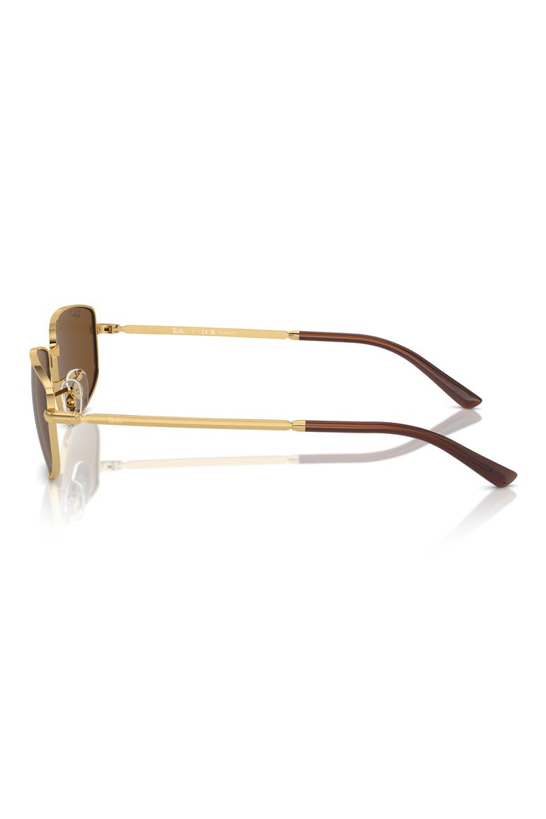 56mm Irregular Sunglasses, Alternate, color, GOLD/ BROWN