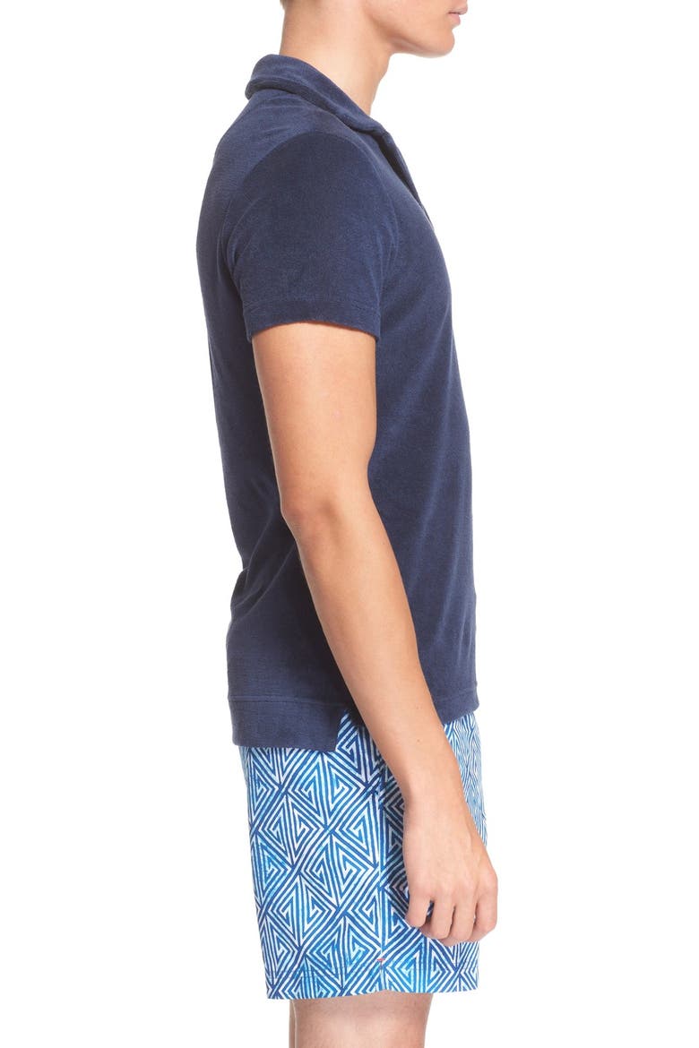Terry Polo Shirt, Alternate, color, NAVY
