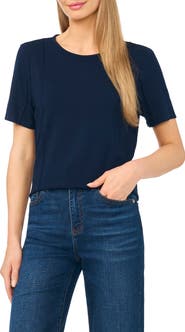 Halogen® Princess Seam Short Sleeve Top