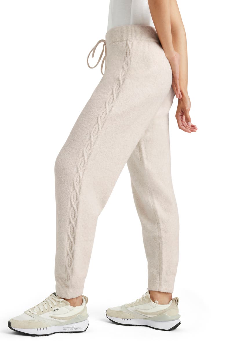 Splendid Stassi Side Cable Sweater Knit Joggers, Alternate, color,