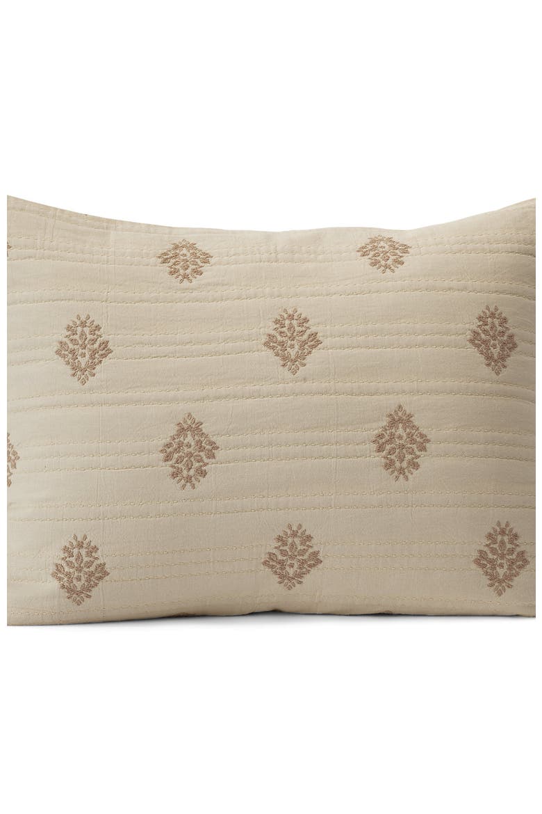 Embroidered Matelasse Pillow Sham, Alternate, color, Ivory Medallion Floral