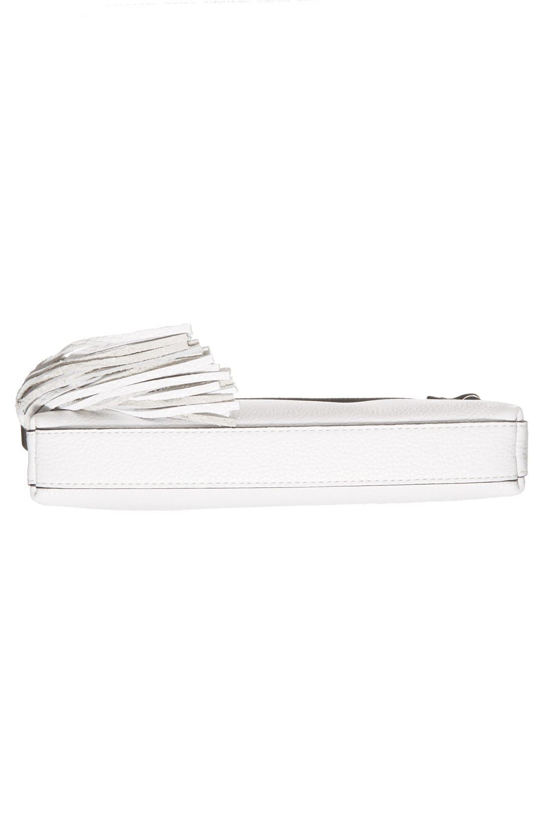 'Astor' Pebbled Leather Clutch, Alternate, color, WHITE