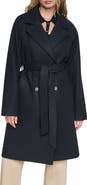 DKNY Belted Faux Wool Coat