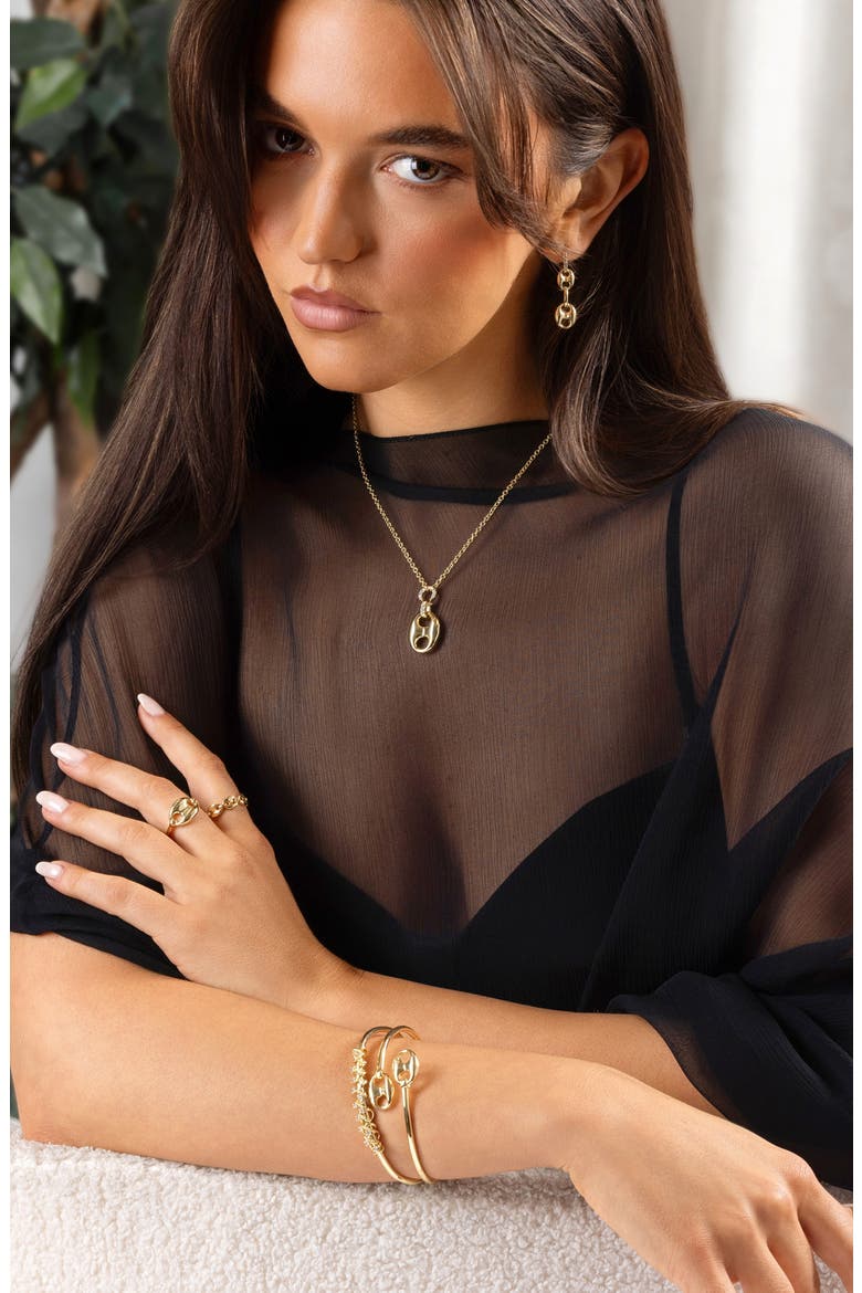 Sculpted Bypass Bangle, Alternate, color, GOLD
