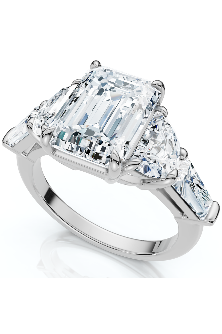 Certified 4 1/2Ct Tessa Emerald Engagement Ring 14k Gold Lab Grown, Alternate, color, 14k White Gold