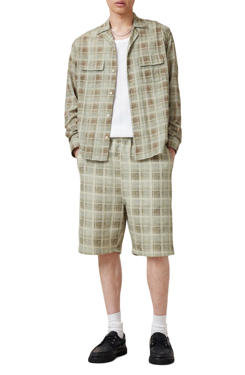 AllSaints Seattle Check Long Sleeve Camp Shirt, Alternate, color, 