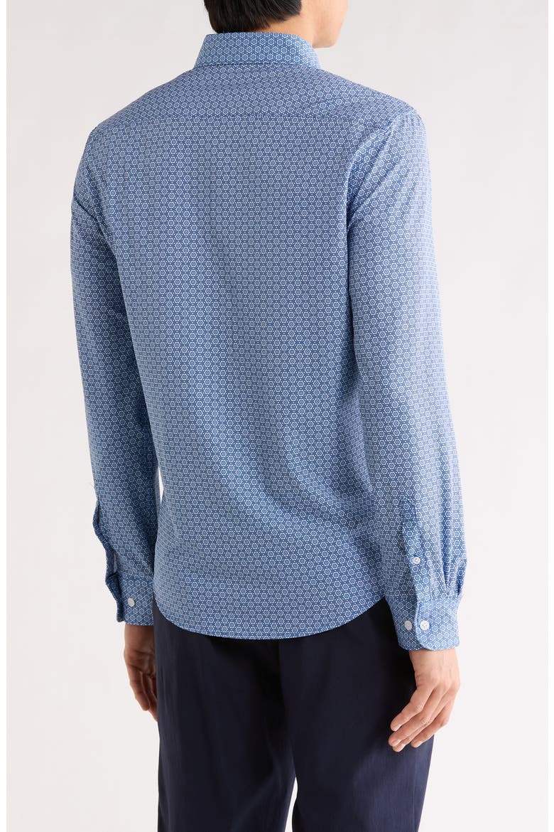 Polka Dot Stretch Button-Up Shirt, Alternate, color, BLUE/ WHITE