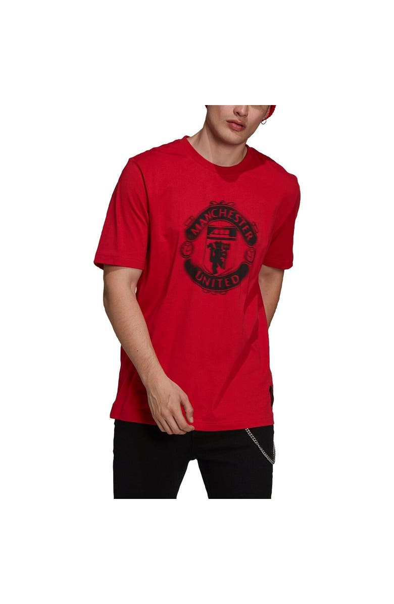 adidas Men's adidas Red Manchester United Club Crest T-Shirt, Alternate, color,