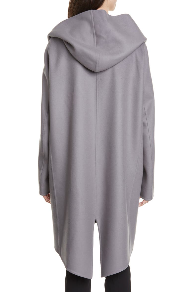 Slab Hooded Long Wool & Nylon Coat, Alternate, color, BLUE