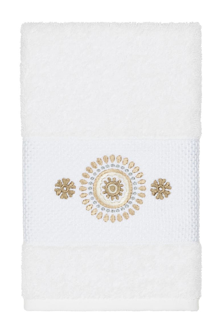 Isabell Embellished Hand Towel - White, Main, color, WHITE