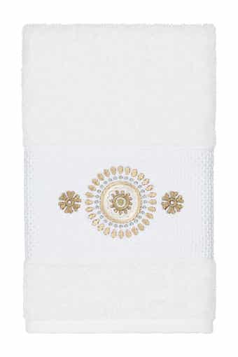 Linum Home Textiles Isabell Embellished Hand Towel - White