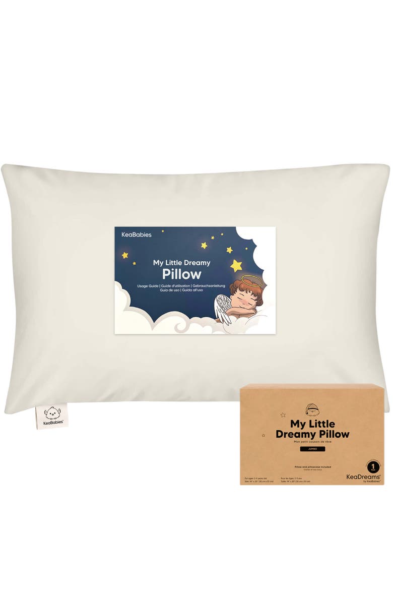 Jumbo Toddler Pillow with Pillowcase, Main, color, Clay