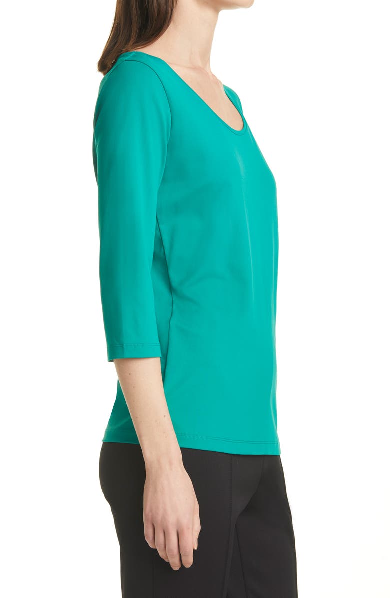 BOSS Scoop Neck Stretch Jersey Top, Alternate, color,