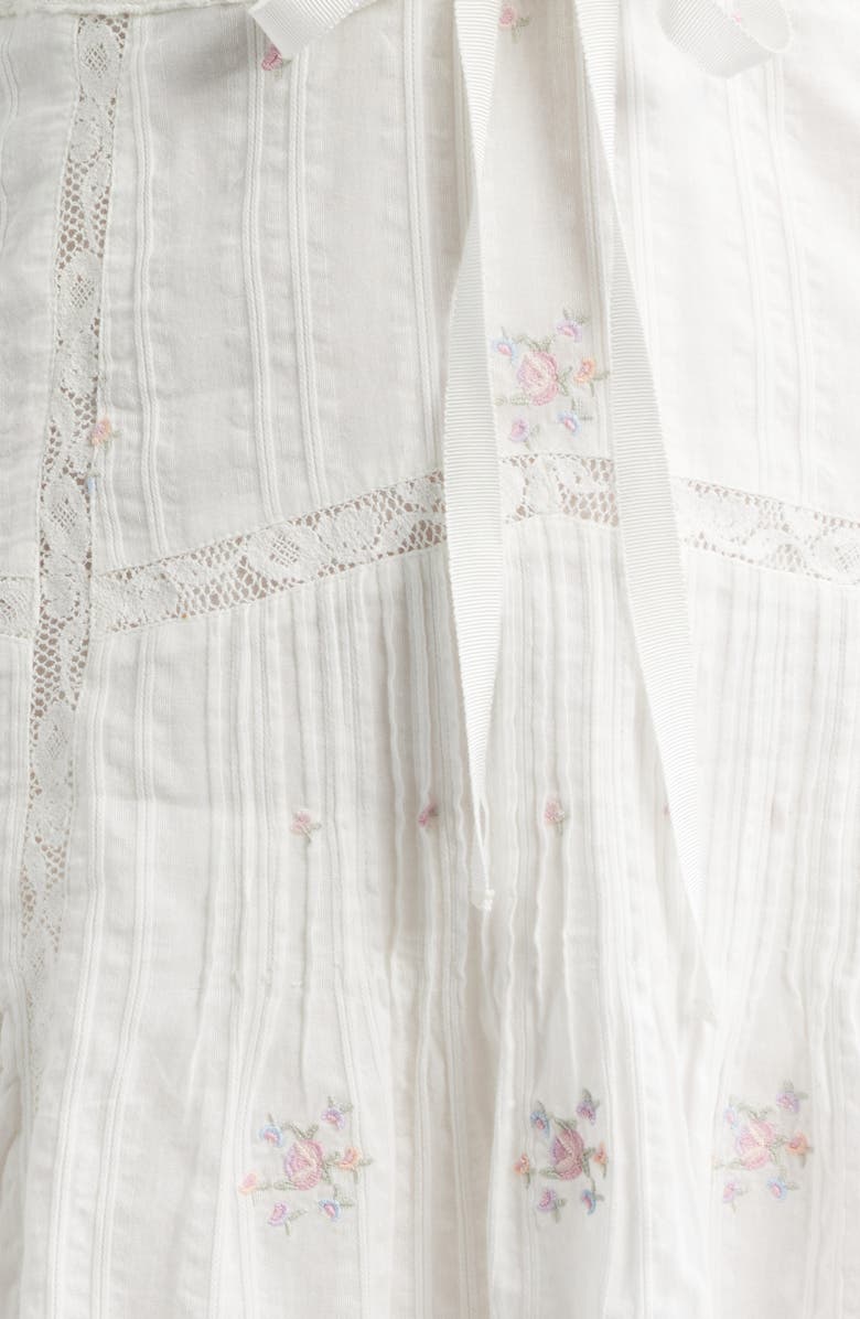 LoveShackFancy Sibelle Lace Cotton Minidress, Alternate, color, Sun Bleached Meadow