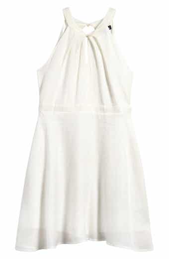 Ava & Yelly Kids' Metallic Twist Front Party Dress