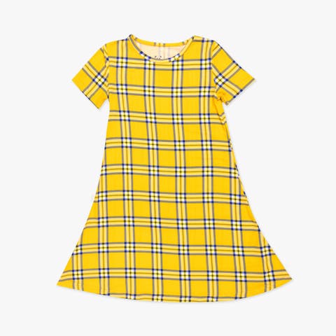 Kids' Clueless Total Betty Plaid Short Sleeve Dress