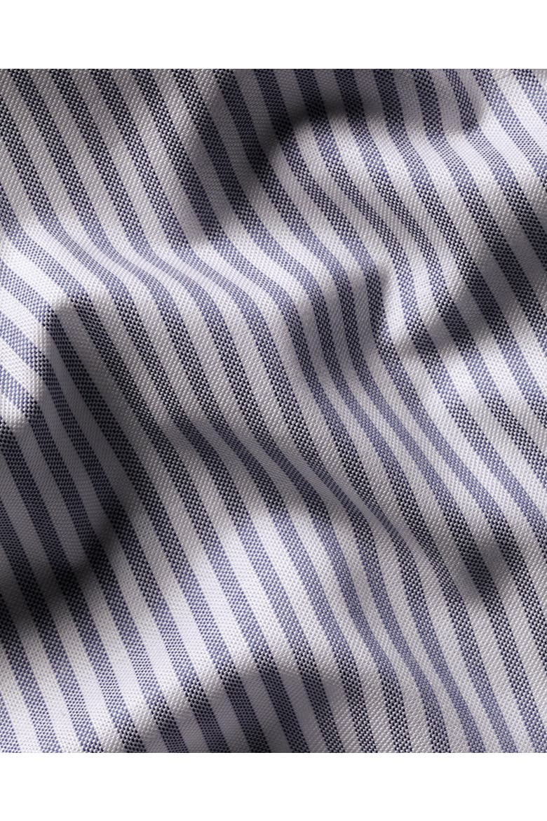Slim Fit Button-Down Collar Non-Iron Stretch Stripe Oxford Shirt, Alternate, color, Mid Blue