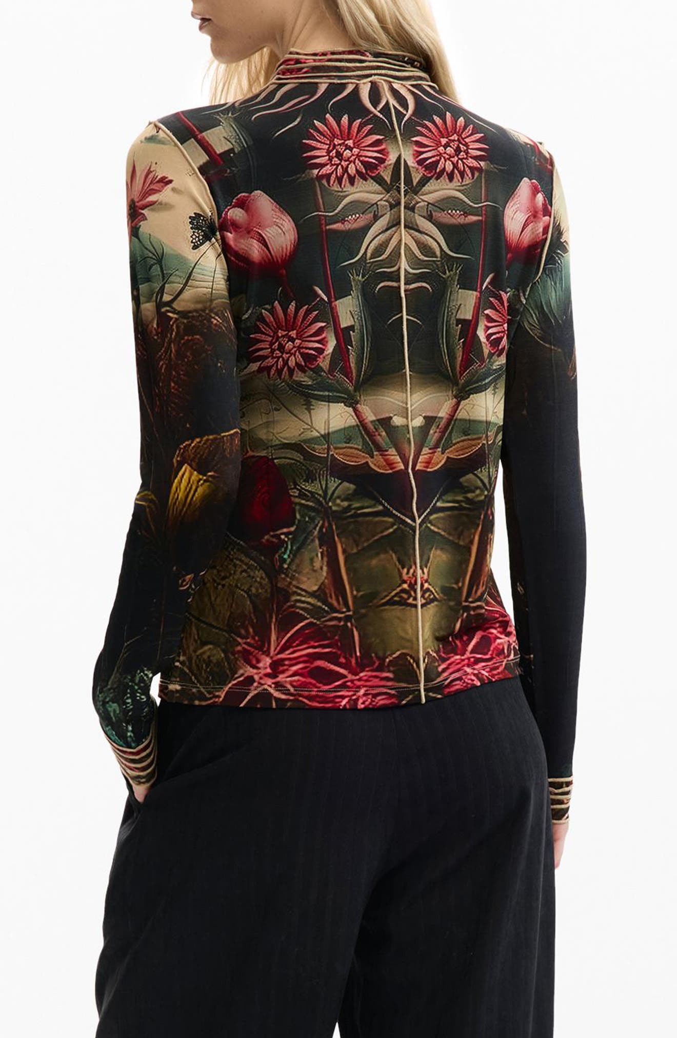 Floral Print Long Sleeve T-Shirt - image 2