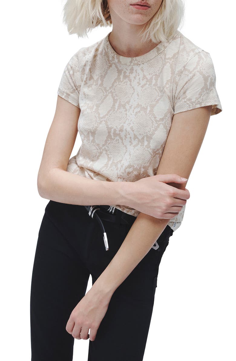 rag & bone Snakeskin Print Cotton Crewneck T-Shirt, Main, color, Snake Print