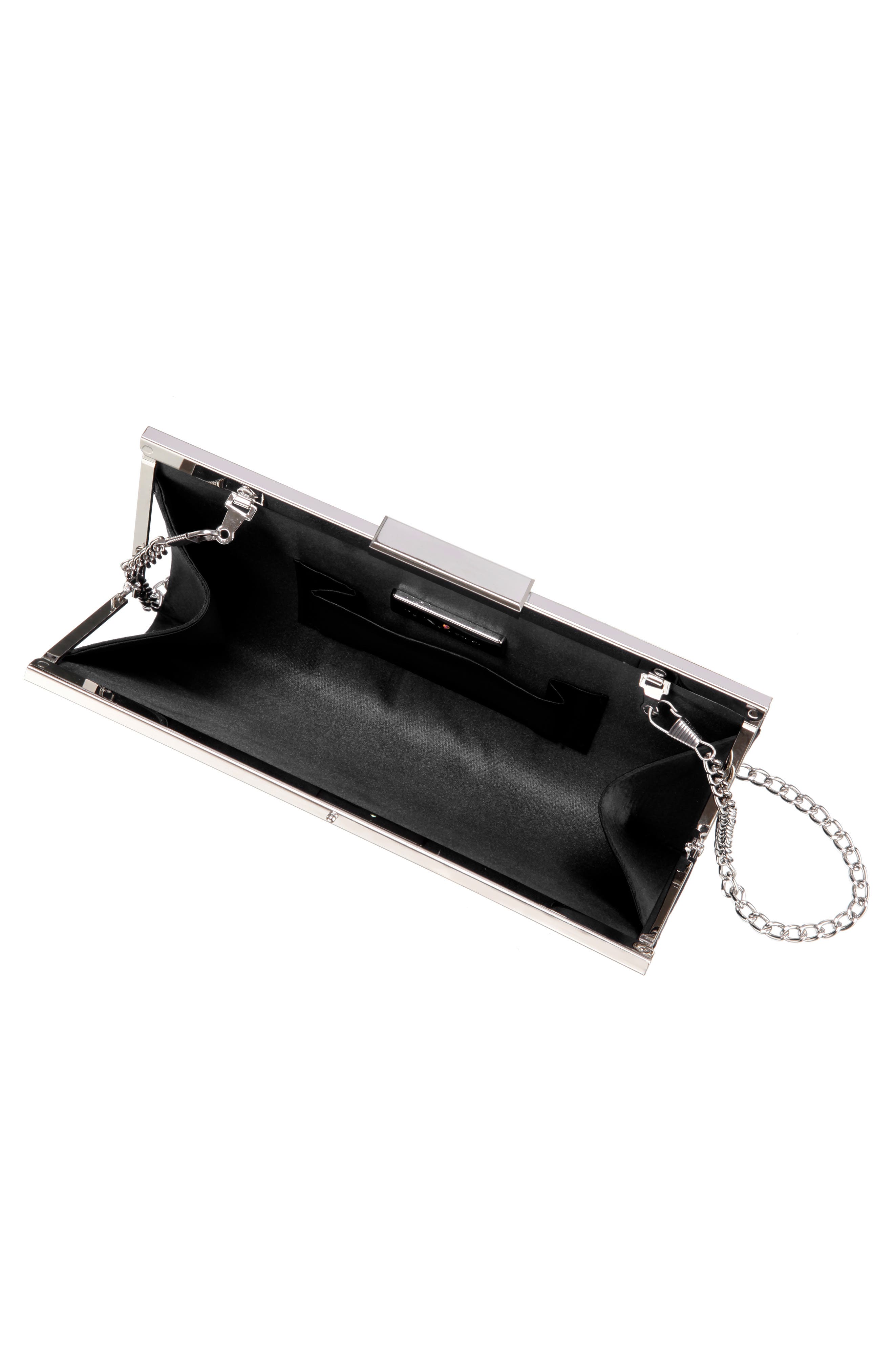 Crystal Frame Clutch, Alternate, color, BLACK