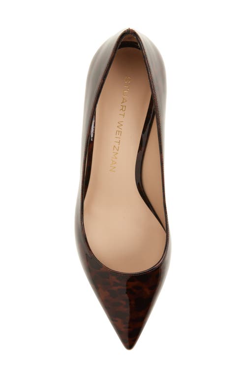 Stuart Weitzman Stuart Power 50 Block Heel Pump In Dark Brown Tortise