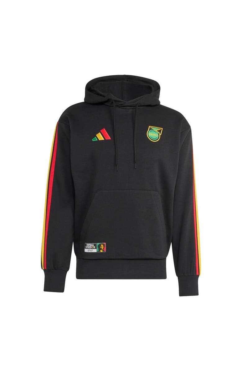 adidas Men's adidas Black Jamaica National Team Alphaskin Fleece Hoodie, Alternate, color, Black