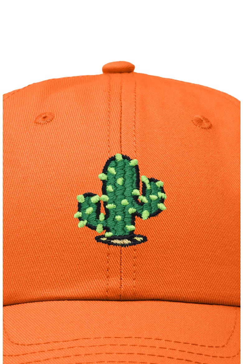 Cactus Embroidered Low Crown Cap, Alternate, color, Orange