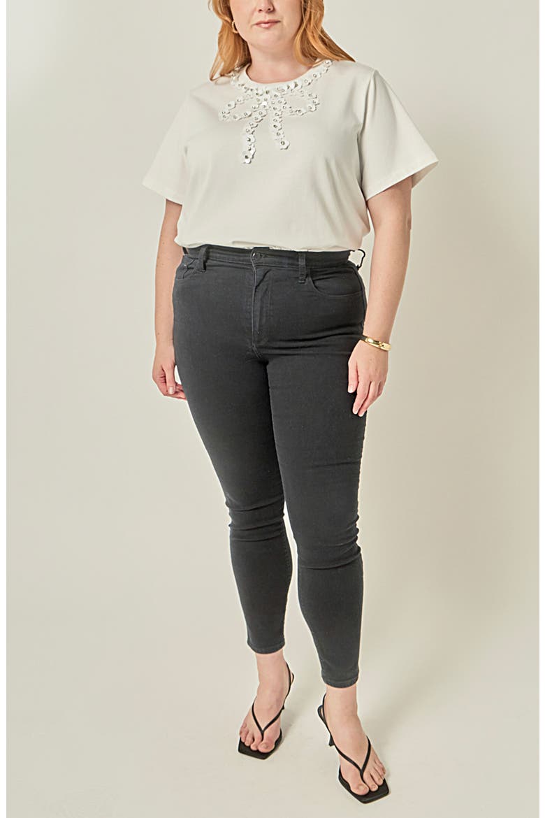 Bow Bead Detail Top, Alternate, color, WHITE