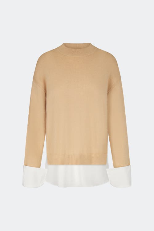 Simonmiller Pip Poplin Combo Sweater In Rice Flour/macadamia